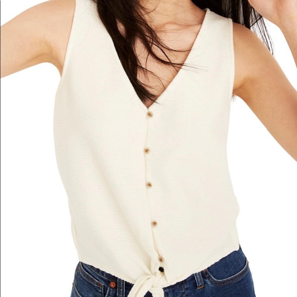 Madewell cream knotted tank